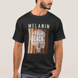 Kvinnor Melanin Sugar Black Queen Afro African Pri T Shirt