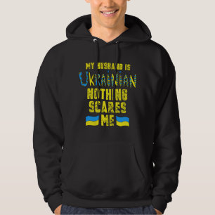 Kvinnor Min man är ukrainsk Ukrainsk flagga Ukrain Hoodie