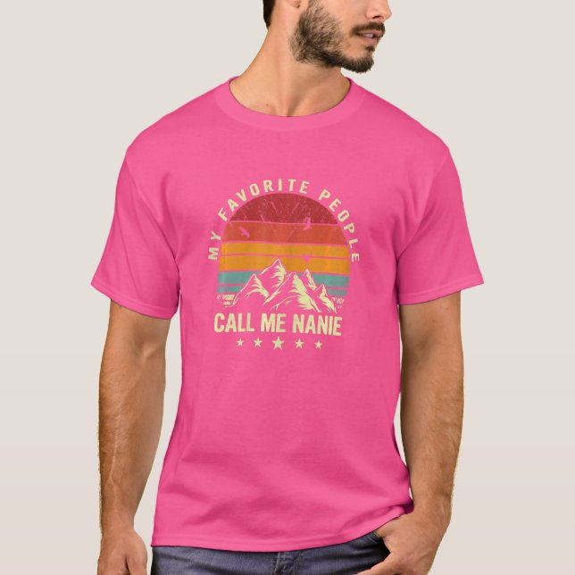 Kvinnor mina favoritfolk kallar mig Nanie Coola Mo T Shirt (Framsida)