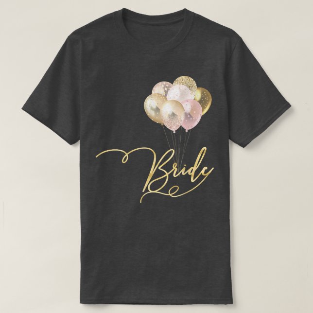 Kvinnor möhippa lag brud ballonger  t shirt (Design framsida)