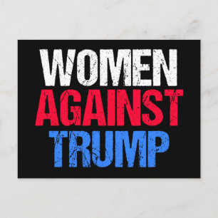 Kvinnor mot trump 2024 Val Black Vykort