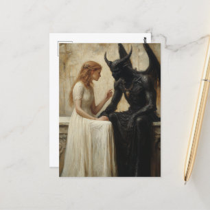 Kvinnor och demon vykort