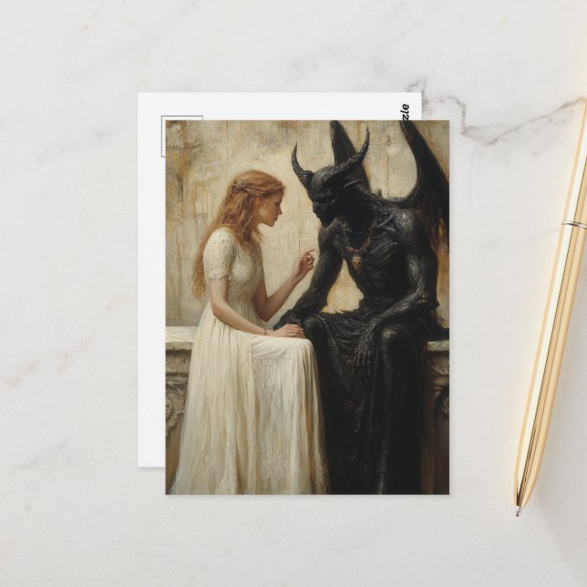 Kvinnor och demon vykort (Fram/Back In Situ)