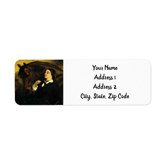 Kvinnor och häst returadress etikett (Framsidan)