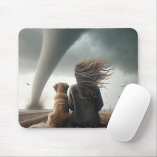 Kvinnor och Hund Se ett Tornado Musmatta