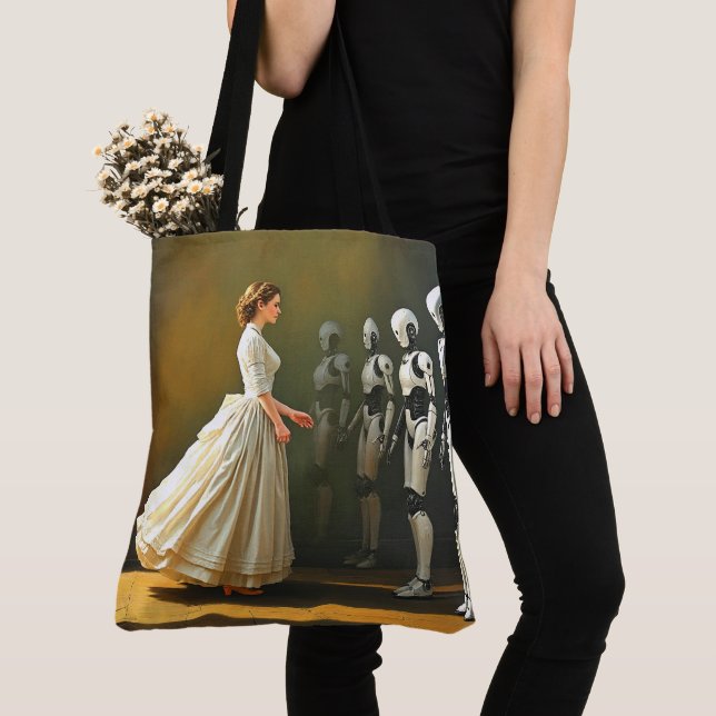 Kvinnor och roboter tygkasse (Närbild)