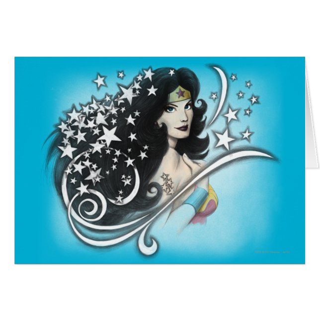  kvinnor och stjärnor hälsningskort (Framsidan Horizontal)