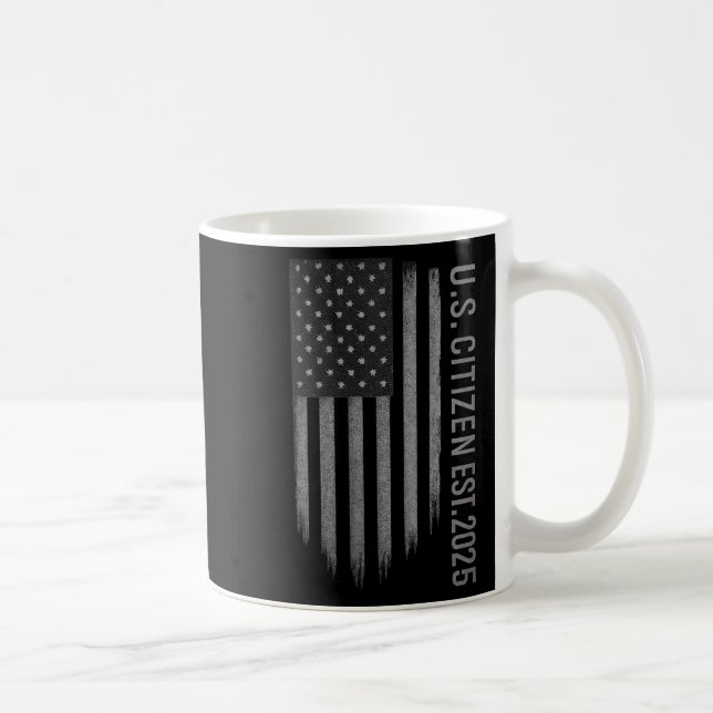 Kvinnor oss medborgare Est. 2025 Amerikanska Flagg Kaffemugg (Höger)