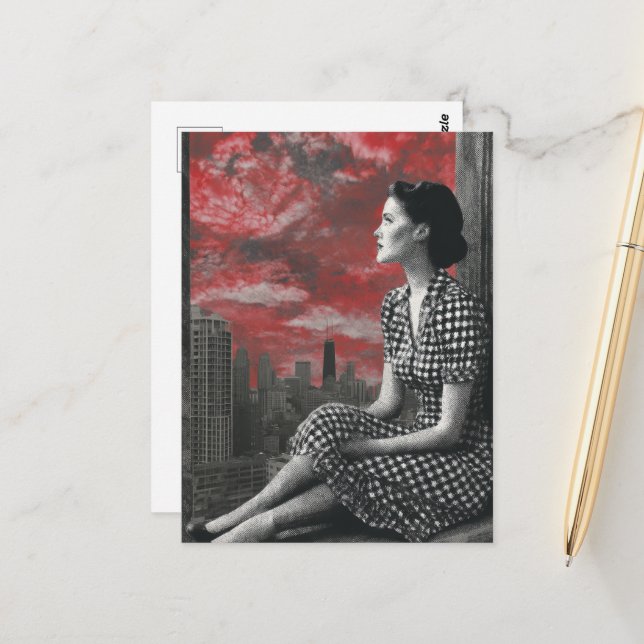 Kvinnor överst i staden vykort (Fram/Back In Situ)