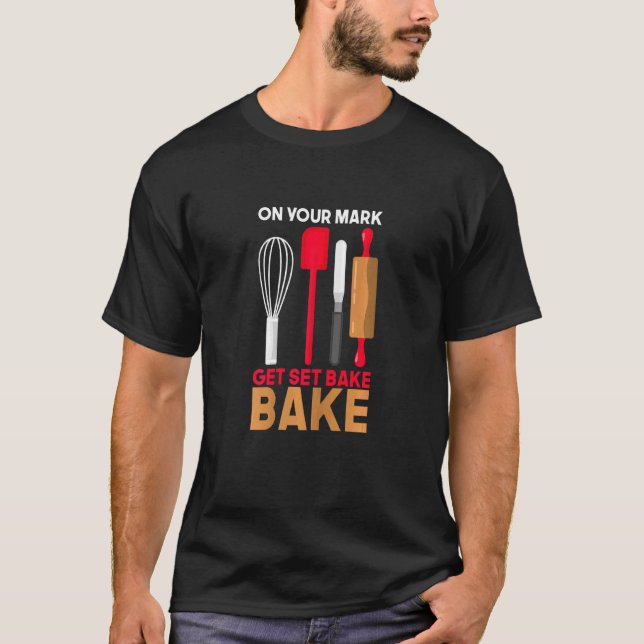 Kvinnor på ditt Mark Get Set Bake T Shirt (Framsida)