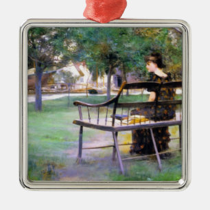 Kvinnor på en bench (av Edwin Austin Abbey) Julgransprydnad Metall