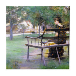Kvinnor på en bench (av Edwin Austin Abbey) Kakelplatta