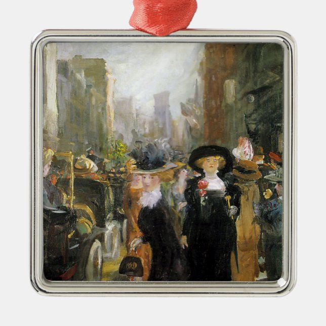 Kvinnor på Femte Avenue (New York City, USA) (NYC) Julgransprydnad Metall (Framsidan)