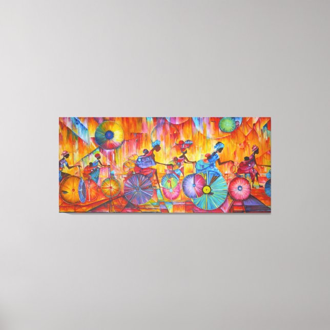 Kvinnor på Hjul tänjde på kanvastrycket. Canvastryck (Framsida)