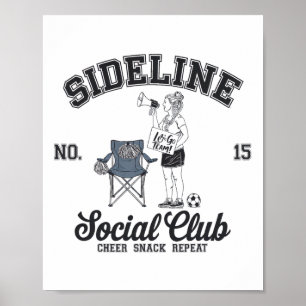 Kvinnor på sidan Social Klubb Fotboll Mamma Matchd Poster