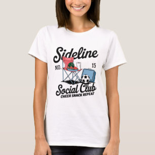 Kvinnor på sidan Social klubb Fotbollsmamma Matchd T Shirt