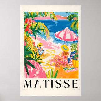 Kvinnor på strand konsttryck, bohemisk stranddekor poster