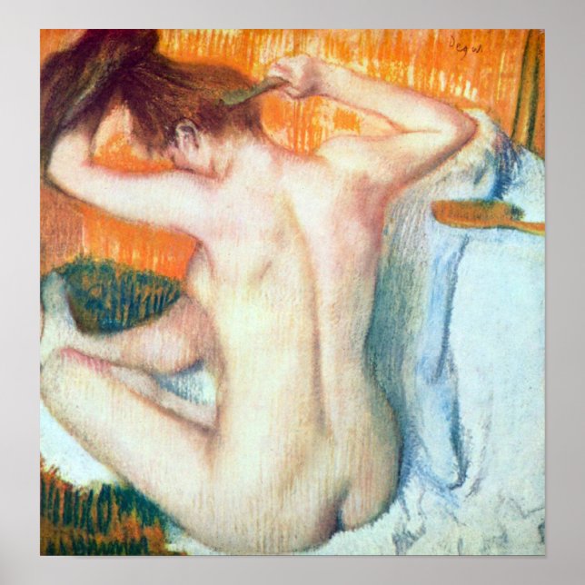Kvinnor på toaletten av Edgar Degas Poster (Framsidan)