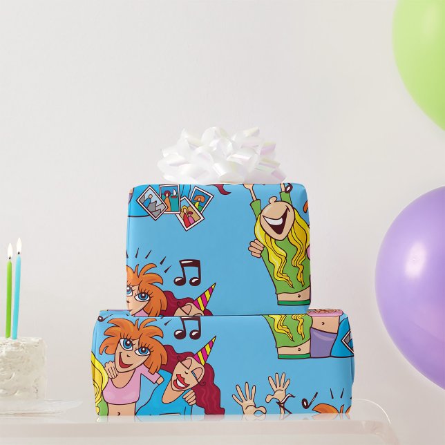 Kvinnor Partying Presentpapper (Skapare uppladdad)