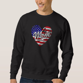 Kvinnor Patriotic American Flagga Heart Equestrian Lång Ärmad Tröja