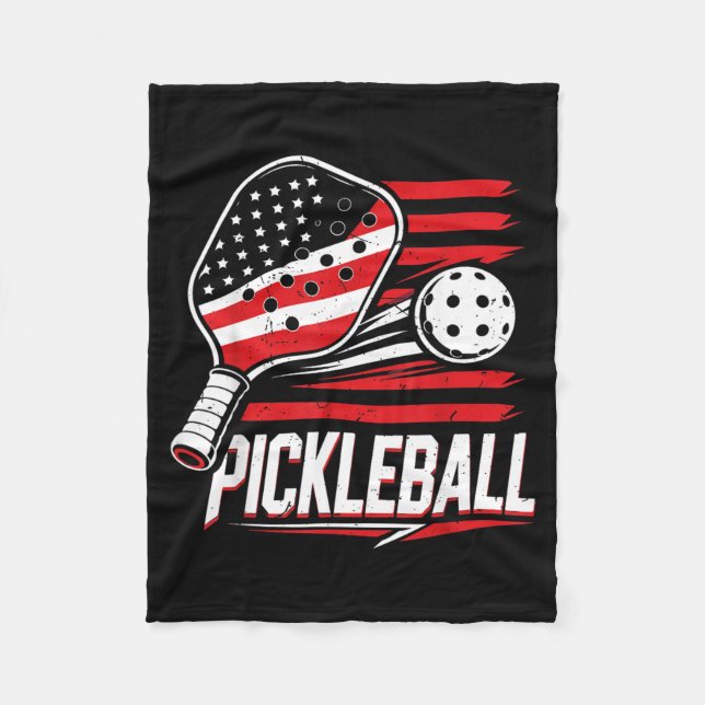 Kvinnor Pickleball 4 juli Amerikansk Flagga Fleecefilt (Framsidan)