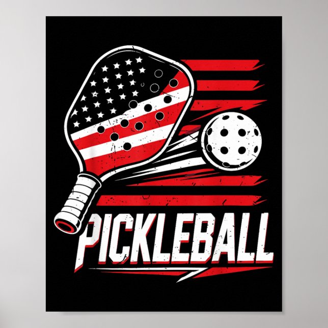 Kvinnor Pickleball 4 juli amerikansk flagga Poster (Framsidan)