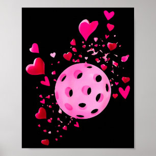 Kvinnor pickleball Alla hjärtans dag hjärta kärlek Poster