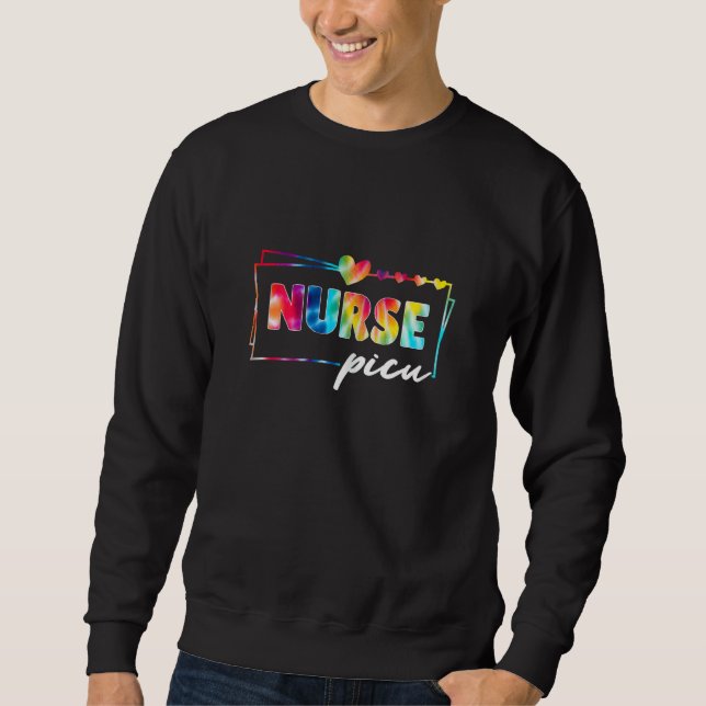 Kvinnor Picu Nurse Tie Dye Barn intensivvård Lång Ärmad Tröja (Framsida)