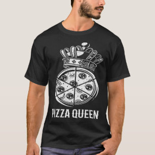 Kvinnor Pizza Queen Fast Food Couple T Shirt