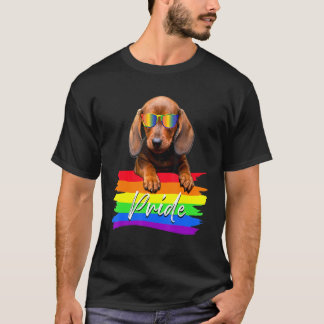 Kvinnor Pride Dachshund Hund Lgbt Gay Les Stödjare T Shirt
