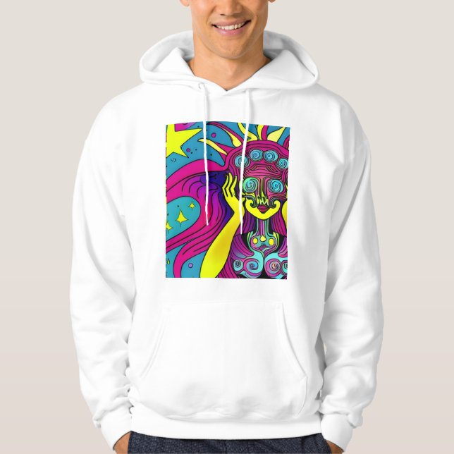 KVINNOR PSICODELIC HOODIE (Framsida)