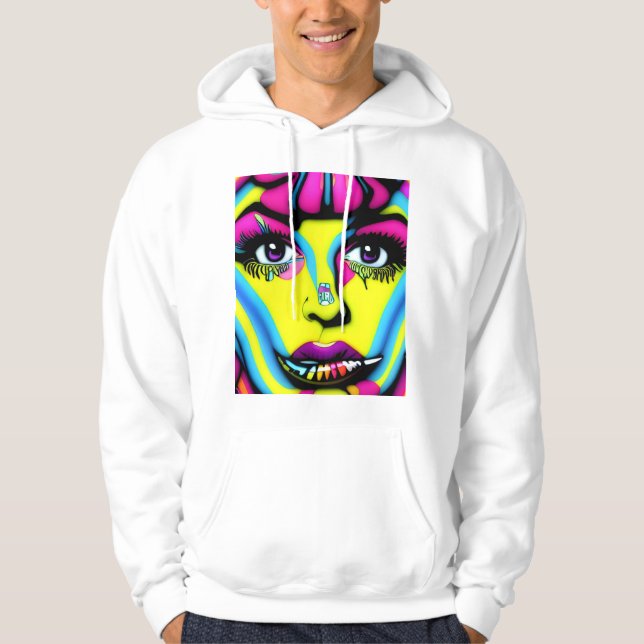 KVINNOR PSICODELIC HOODIE (Framsida)
