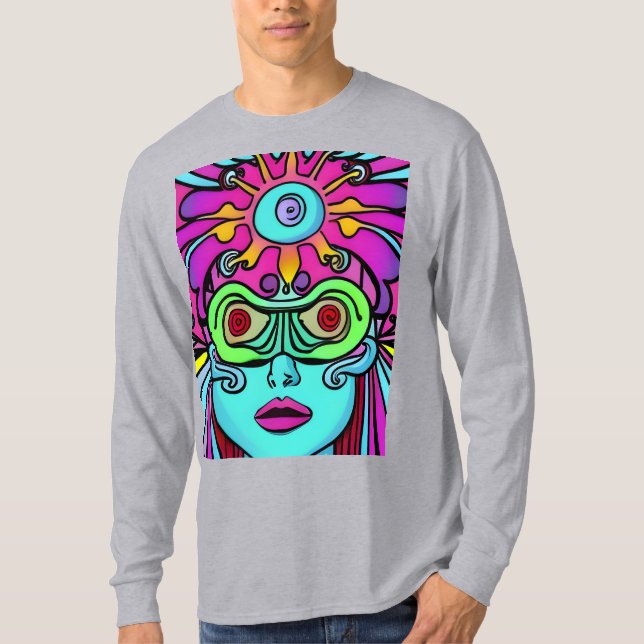 KVINNOR PSICODELIC T SHIRT (Framsida)