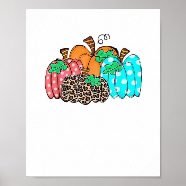 Kvinnor Pumpa Leopardtryck Grafisk Det Är Höst Y’ Poster (Framsidan)