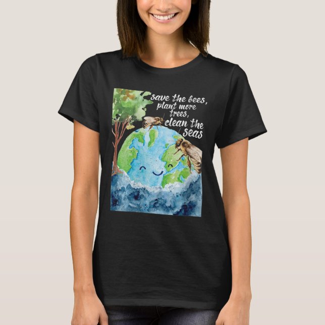 Kvinnor Rädda Bina - Miljöskydd T Shirt (Framsida)