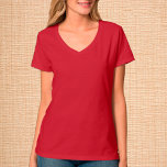 Kvinnor Red V-Nacke T-Shirt/Anpassa T Shirt<br><div class="desc">T-Shirt: Skapa egen anpassningsbar T-Shirt med text. Enkla justeringar (knappen Redigera design) genom att lägga till mer text, färg i bakgrunden eller mer bilder.</div>