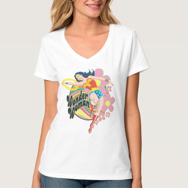  kvinnor, Retro Flowers T-shirt (Framsida)