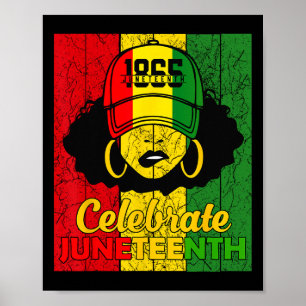 Kvinnor Rödig Knut Juneteenth Firar Oberoendedagen Poster