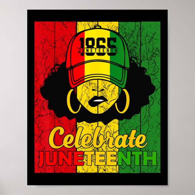 Kvinnor Rödig Knut Juneteenth Firar Oberoendedagen Poster (Framsidan)