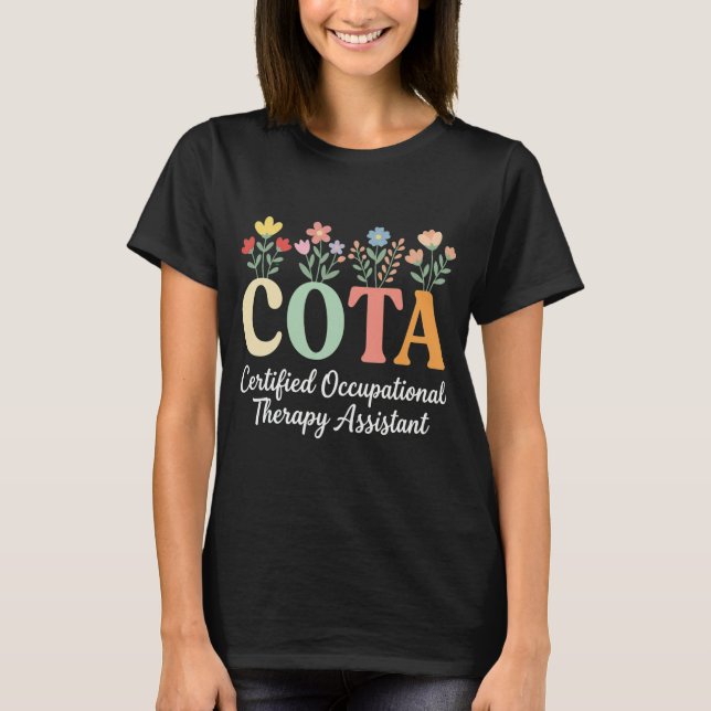 kvinnor rolig blom- COTA Certified Occupational T Shirt (Framsida)
