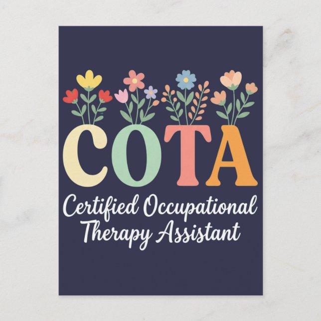 kvinnor rolig blommig COTA Certified Occupational Vykort (Framsida)