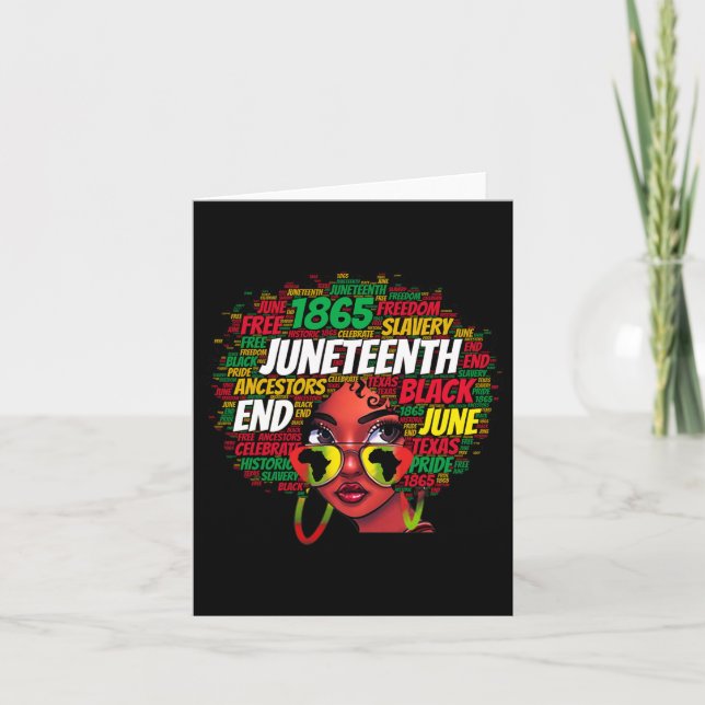 Kvinnor Rufsigt tofs Juneteenth Firar Självständig Kort (Framsida)