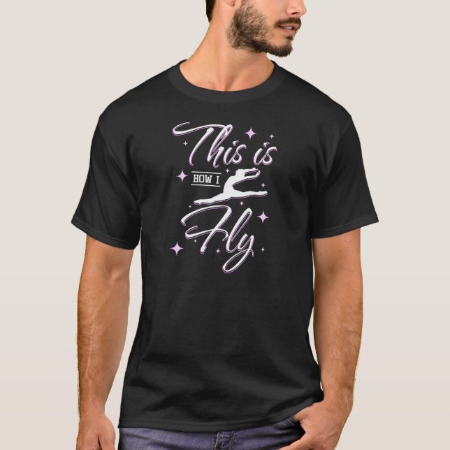Kvinnor så här flyger jag Gymnastics Premium T Shirt (Framsida)