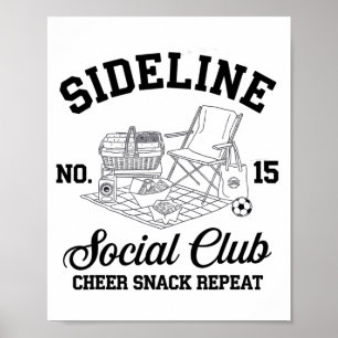 Kvinnor Sideline Social Club Fotbollsmamma Game Da Poster