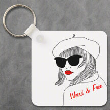 Kvinnor Silhouette Red & White Feminist Quote