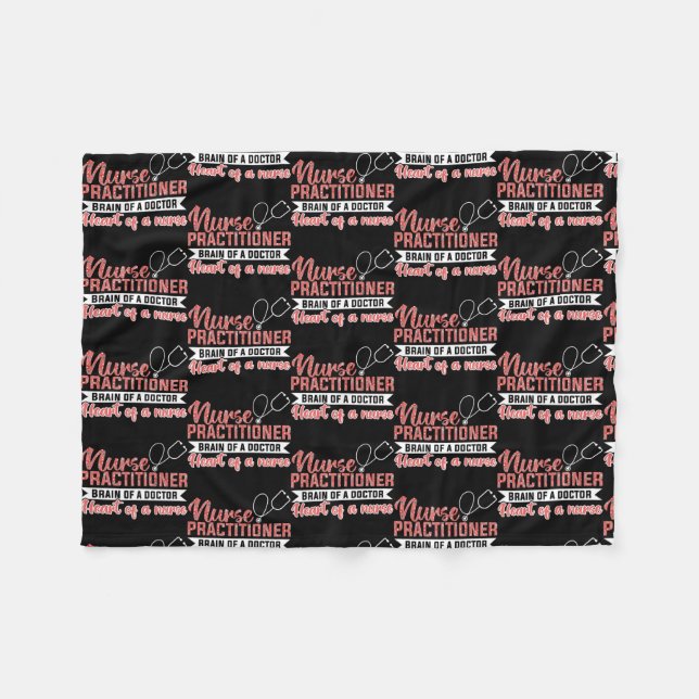 Kvinnor Sjuksköterska Brain från doktor Heart Fleecefilt (Framsidan (Horisontell))