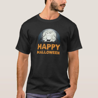 Kvinnor Skräck Halloween Månad Katt T Shirt