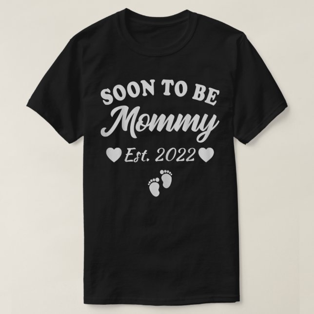 Kvinnor Snart Blivande Mamma 2022 Mamma Graviditet T Shirt (Design framsida)