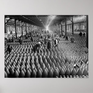 Kvinnor som arbetar i Munition Factory - WW1 1917 Poster