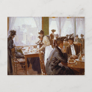 Kvinnor som äter i en bussrestaurang vykort